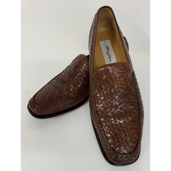 MEZLAN Rafina Woven Brown Leather Loafers / Slip On Shoes Size 10 EXCELLENT Cond